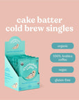 Chamberlain Coffee Sweet Otter Cake Batter Cold Brew Singles  Cold Brew Coffee Bags with Notes of Vanilla  Frosting  10 Single Serve Cold Brew Sachets