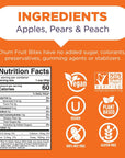 Chum Fruit Bites 100% Real Fruit Snacks | Peach, 72 Pack | Non-GMO, No Added Sugar or Preservatives | Top 12 Allergen and School Friendly, Nut-Free, Gluten-Free, Vegan, Kosher, Paleo