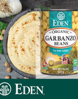 Eden Organic Garbanzo Beans Chickpeas 15 oz Can 12Pack Case No Salt Added NonGMO Gluten Free Vegan Kosher US Grown Heat and Serve Macrobiotic