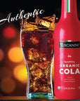 Tuscanini Authentic Organic Cola Soda 93oz 6 Pack Naturally Caffeine Free Elegant Glass Bottle Great Tasting Chemical Free