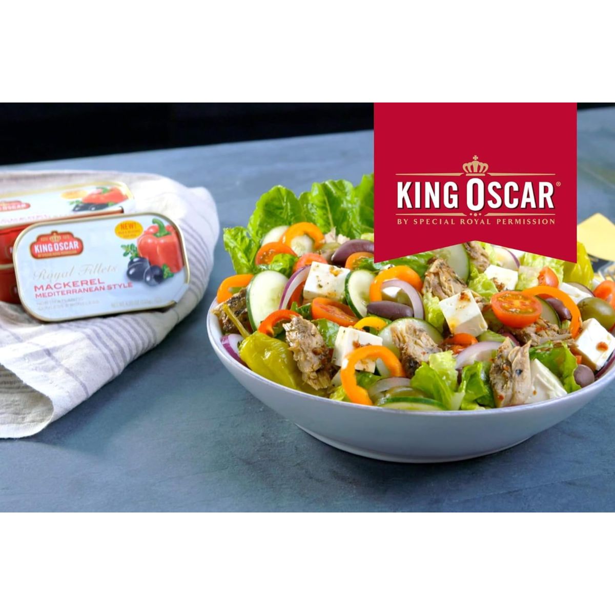 King Oscar Skinless  Boneless Mackerel Fillets Mediterranean Style Pack of 6 with By The Cup Toothpicks