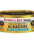 Bumble Bee Prime Solid White Albacore Tuna Low Sodium in Water 5 oz Cans Pack of 12  Premium Wild Caught Tuna  32g Protein per Serving  NonGMO Project Verified Gluten Free Kosher