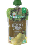 Happy Baby Pears Kale and Spinach Organic Baby Food, 4 Oz Pouch