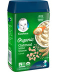 Gerber Baby Cereal Organic Oatmeal Millet Quinoa, 8 oz