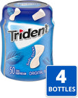 Trident Unwrapped Original Flavor Sugar Free Gum 4 Bottles of 50 Pieces 200 Total Pieces