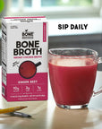 Bone Brewhouse - 2 Pack - Chicken Bone Broth Protein Powder - Ginger Beet Flavor - Keto & Paleo Friendly - Instant Soup Broth - 10g Protein - Natural Collagen & Gluten-Free - 10 Individual Packets