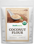 Healthworks Coconut Flour Unrefined Raw Organic (64 Ounces / 4 Pounds) | Certified Organic | Keto, Vegan & Non- GMO | Protein Based Whole Foods | Pancakes, Waffles, Bread & Other Baked Goods