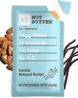 RX Nut Butter Almond Butter, Protein Snack, Lunch Snacks, Vanilla, 1.13 Ounce (Pack of 10)