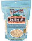 Bobs Red Mill Organic Quick Cooking Rolled Oats 16ounce Pack of 4