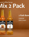 Syruvia Coffee Syrup Variety Pack  Caramel  Irish Cream GlutenFree Kosher 254 fl oz Bottles  Enhance Your Coffee Experience with Premium Flavoring Syrups