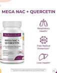 Body Kitchen Mega NAC (N-Acetyl Cysteine) 600 mg with Quercetin, Supports Respiratory Health and Immune Function and Promotes Liver and Kidney Detox, Veggie Caps, (Pack of 1)