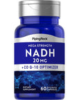 Piping Rock NADH Supplement | 20mg | 60 Capsules | with Coq10 | Mega Strength | Non-GMO, Gluten Free Supplement