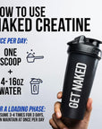 Pure Creatine Monohydrate - 200 Servings - 1,000 Grams, 2.2lb Bulk, Vegan, Non-GMO, Gluten Free, Soy Free. Aid Strength Gains, No Artificial Ingredients - NAKED CREATINE