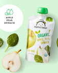 Amazon Brand - Mama Bear Organic Baby Food, Stage 2, Apple, Pear, Spinach, 4 Ounce Pouch (Pack of 12)