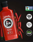 Fix Hot Sauce, Sriracha Sauce - Sriracha Chili Sauce, Organic Red Chili Peppers, Spicy & Bold Flavor, Non-GMO, Gourmet, Sriracha Sauce Hot, Great in Pho or Ramen - Signature Flavor, 18 Oz, 2-Pack