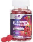 Vitamin D3 Gummies 5000 IU (125 mcg), Bone & Immune Support Vitamin D Gummy Dietary Supplement for Teeth & Muscle Support, Nature's Berry Vitamin D Supplement, Non-GMO - 60 Gummies