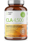 Purity Labs CLA Supplements 4500MG - Non-GMO Safflower Oil - Supports Energy, Weight Loss, Heart Health, and Muscle Health - 180 Soft gels