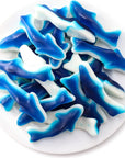 Blue Sharks Gummy Candy Blue Raspberry Marshmallow Flavor  1Pound Bag