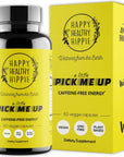 Happy Healthy Hippie [Natural Energy Supplement - Caffeine Free [Energy Pills] for Metabolism, Mental Power & Happiness - 7 Herbs & Absorption Enhancing Piperine - Vegan, Non-GMO, 60 Pills