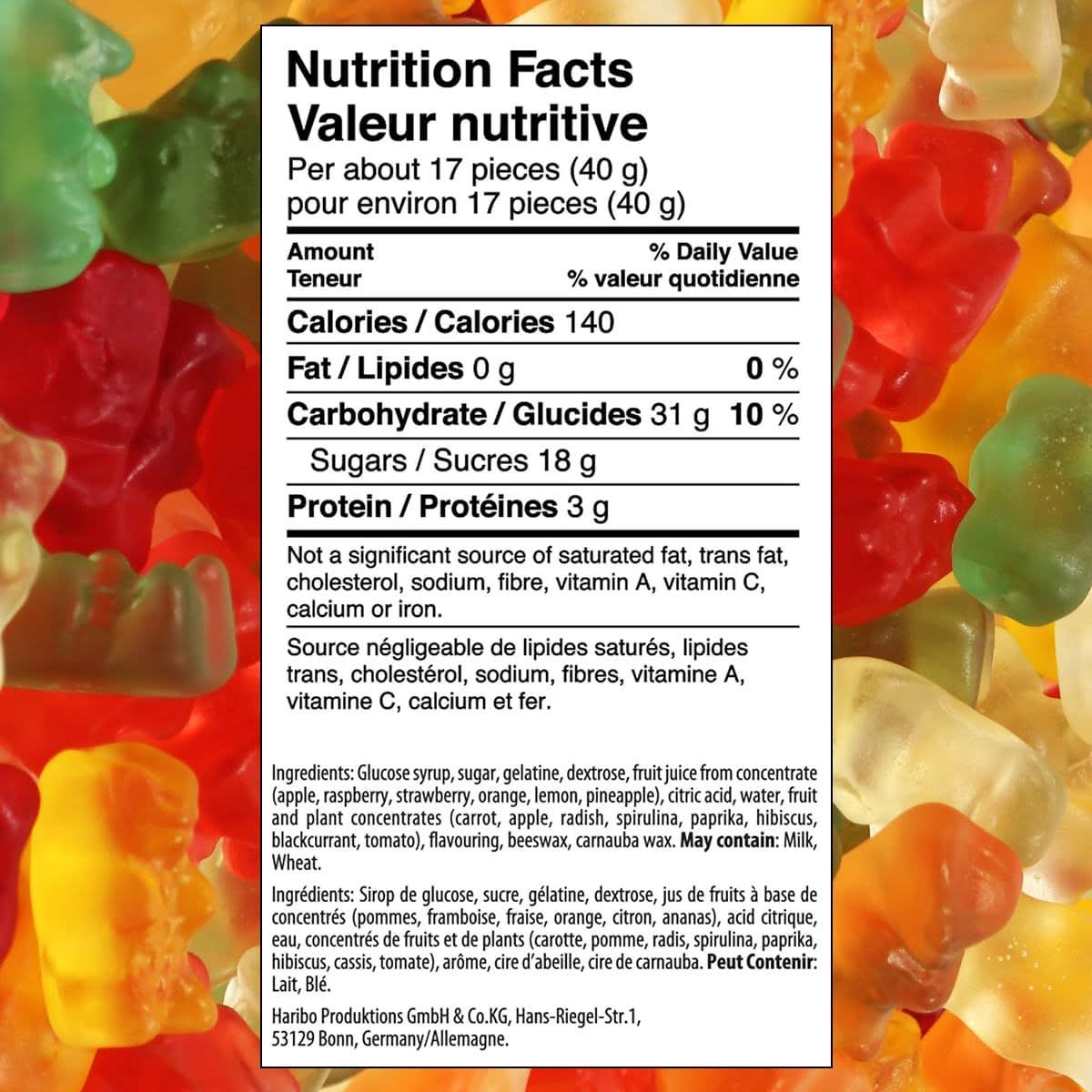 Goldbears Gummy Candy Sharing Size for Kids and Family Indulgement  Original HariboGummy Bears Bulk Candy Pineapple Strawberry Lemon Orange and Raspberry Flavors 12 Bags 175g 6oz Each