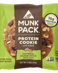 Munk Pack Soft Baked Protein Cookie | Plant Based & Vegan Snacks | Non-GMO Oatmeal Raisin Spice | Individually Wrapped Gluten Free Chewy Cookies | 12 Pack