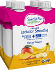 Sweetie Pie Organics Lactation Smoothie Mango Banana Supports Breastmilk Production for Nursing and Pumping  No Artificial Sweeteners Flavors or Dyes  4 Pack