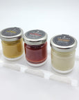 Le Must Premium Glass Condiment Assortment Mini Jars (Ketchup, Dijon Mustard, Mayonnaise), 4 Bottles Each (Pack of 12) Miniatures