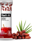 That's it. Apple + Dates 100% Natural Real Fruit Bar, Best High Fiber Vegan, Gluten Free Healthy Snack, Paleo for Children & Adults, Non GMO Sugar-Free, No Preservatives Energy Food (12 Pack)