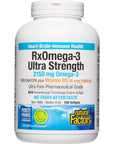 Natural Factors, Ultra Strength RxOmega-3 Fish Oil with Vitamin D3, High Potency Formula, 2,150 mg Omega-3 Per Serving, No Fishy Aftertaste, 150 Count (Pack of 1)