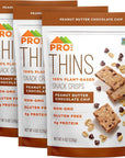 PROBAR - THINS Snack Crisps, Peanut Butter Chocolate Chip, 4g Protein, Non-GMO, Gluten-Free, Dairy Free, USDA Certified Organic (Pack of 3)