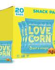 LOVE CORN Salt  Vinegar 07oz x 20 Bags  Delicious Crunchy Corn  Healthy Family Snacks  Gluten Free Kosher NONGMO  Alternative for Chips Nuts Crackers  Pretzels  Perfect for Charcuterie Boards