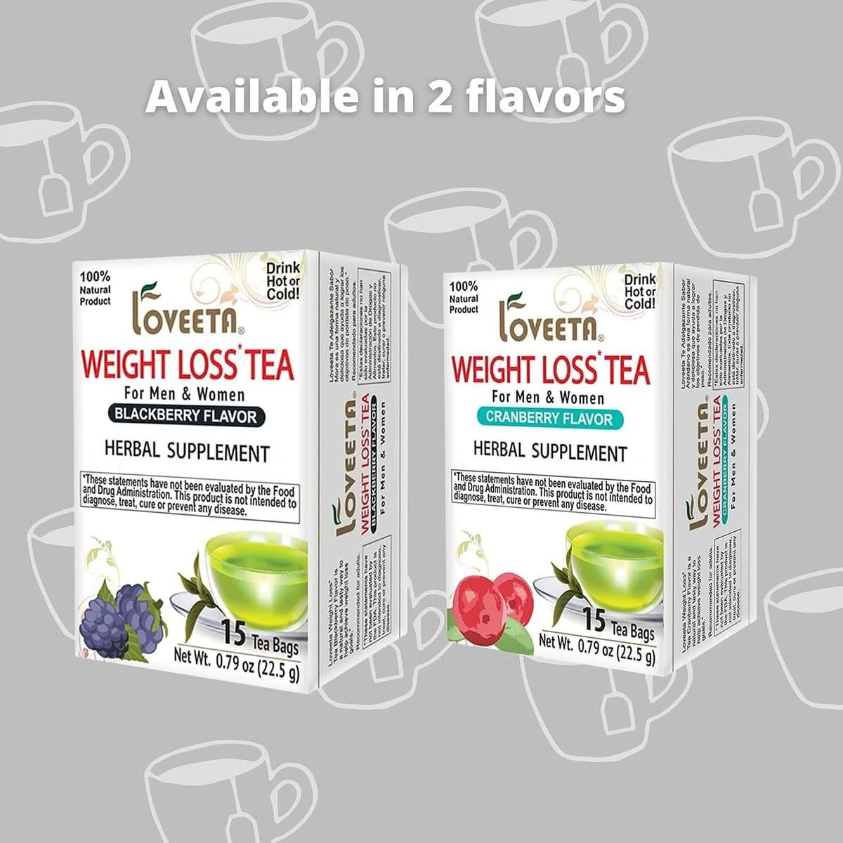 Loveeta Wellness Weight Loss Tea Blackberry  15 Tea Bags Gmo Free Gluten Free Dairy Free Sugar Free  100 Natural