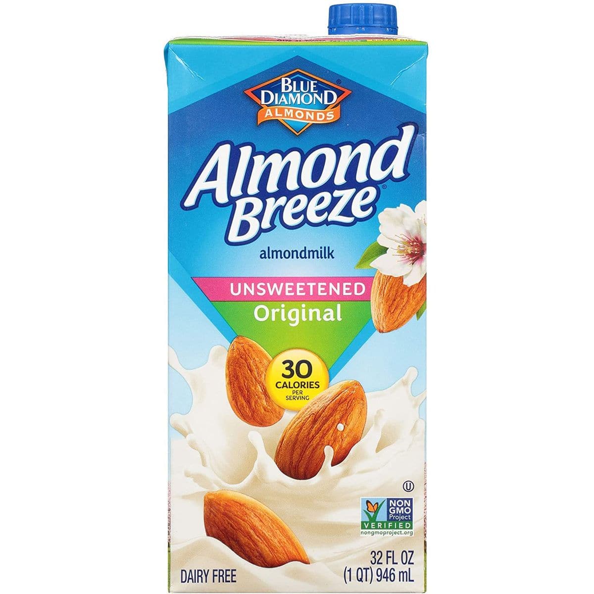 Almond Breeze Dairy Free Almondmilk Unsweetened Original 32 Oz Boxes 6 Count