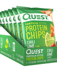 Quest Tortilla Style Protein Chips Chili Lime (8 Bags)