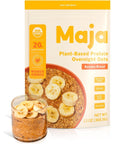 Maja Organic Overnight Oats  Banana Bread Protein Oatmeal 4 Single Serve Pouches Vegan  Gluten Free Oats Delicious Instant Oatmeal Quick and Filling Breakfast with Clean Ingredients