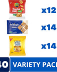 Nabisco Cracker Variety Pack RITZ Toasted Chips Wheat Thins Whole Grain Wheat Crackers and Triscuit Minis Whole Grain Wheat Vegan Crackers 40 Snack Packs