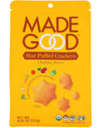 MadeGood Cheddar Star Puffed Crackers, 4.26oz Pouch, Organic Snacks