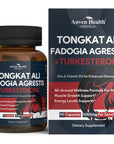 Tongkat Ali & Turkesterone Men's Supplement - 180,000mg Tongkat Ali, 15,000mg Fadogia Agrestis, Zinc & Vitamin D3 for Muscle Health and Performance Boost - Non-GMO, Made in USA?90 Capsules