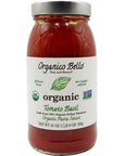 Organico Bello Organic Pasta Sauce Tomato Basil  25 oz