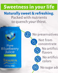 Tamaya Blueberry Juice  Pure Blueberries Fresh Pressed With No Sugar Added  Delicious Refreshing Juice  No Gluten Vegan Friendly  No Water Mix Not From Concentrate 675 Fl Oz Mini Cans Pack of 12 Chile