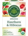 Traditional Medicinals Organic Hawthorn  Hibiscus Herbal Tea Promotes Heart Health Pack of 2  32 Tea Bags Total