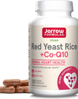 Jarrow Formulas Red Yeast Rice 1200 mg & Co-Q10 100 mg Per Serving - 120 Veggie Caps - 60 Servings - Herbal Heart Health Dietary Supplement - Supports Cardiovascular & Heart Health - Vegan