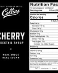 Collins Cherry Syrup Cherry Simple Syrup Real Sugar Cocktail Syrups Soda Water Flavors Cocktail Mixers 127 Ounces Set of 1