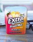 EXTRA Refreshers Fruit Mix Sugar Free Chewing Gum Bulk 40 Piece Bottle Pack of 6