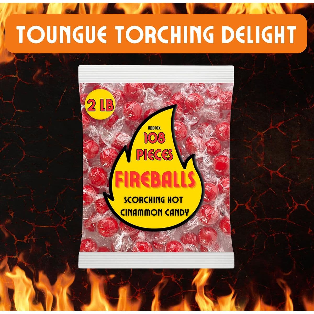 Fireball Candy Bulk  2 LB Red Hot Jawbreaker Candy  Cinnamon Hard Candy Individually Wrapped  Old Fashioned Candy  Red Hot Cinnamon Candy  Fireballs Candy Bulk  Atomic Fireball Candy Alternative