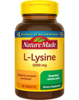 Nature Made L-Lysine 1000 mg, Dietary Supplement, 60 Tablets, 60 Day Supply