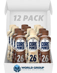 Fairlife Core Power 26g Protein Milk Shakes Variety Pack Vanilla and Chocolate Flavor Ready To Drink for Workout Recovery 14oz Pack of 12 By World Group Packing Solutions