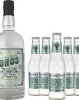 Dhos Handcrafted NonAlcoholic Gin w 5 Pack Fever Tree Elderflower Tonic Water  KetoFriendly Zero Sugar Zero Calories Zero Proof  750 ML  Perfect for Mocktails  Made in USA