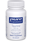 Pure Encapsulations Taurine 500 mg | Amino Acid Supplement for Liver, Eye Health, Antioxidants, Heart, Brain, and Muscles* | 60 Capsules