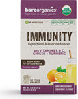 BareOrganics OnTheGo Immunity Superfood Water Enhancer  Organic Drink Mix 028 Ounce Pack of 12